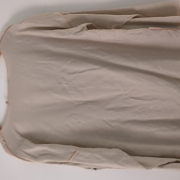 Soft Surroundings 100%linen Canberra tunic neutral tones with orange tri… - Picture 7 of 8